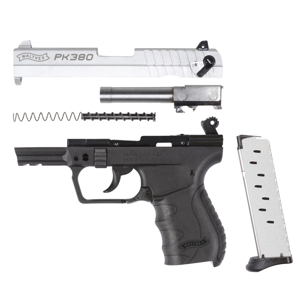 Walther PK380 Nickel, 8 Round Semi Auto Handgun, .380 ACP Shoot Straight